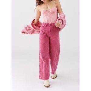 BDG Urban Outfitters Pink High and Wide Corduroy Pants 31